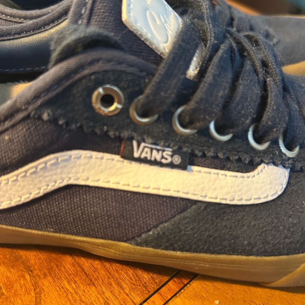 Vans Kids Dark Blue and White Sneakers